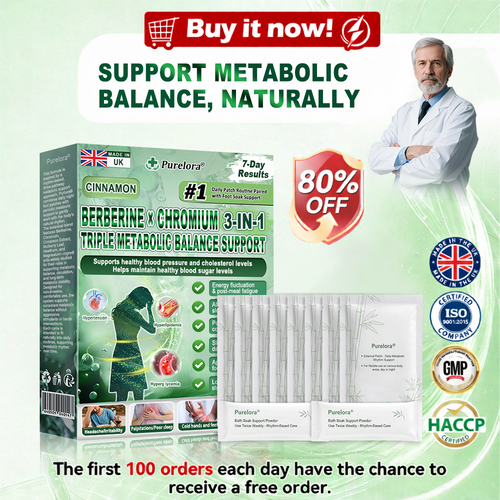 Purelora® Berberine × Chromium Complete Metabolic Rhythm Kit (🌀 Daily External Patch + Weekly Metabolic Support Powder) ✅ For metabolic balance, blood sugar support, circulation & overall metabolic health