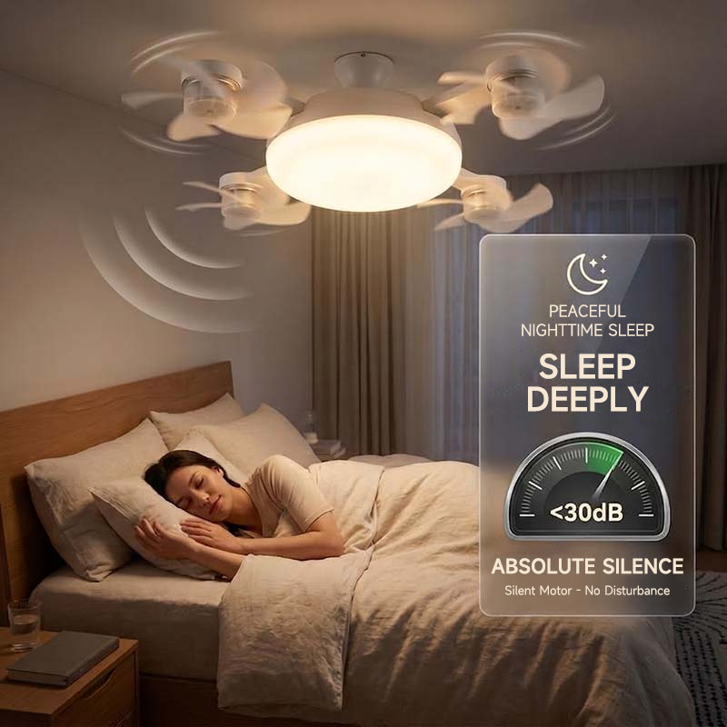 ⚡ 2-in-1 E27 Ceiling Fan Light with LED & Remote Control – No Drilling, Ideal for Flats, Bedrooms & Hot Rooms