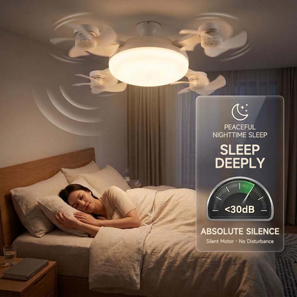 ⚡ 2-in-1 E27 Ceiling Fan Light with LED & Remote Control – No Drilling, Ideal for Flats, Bedrooms & Hot Rooms