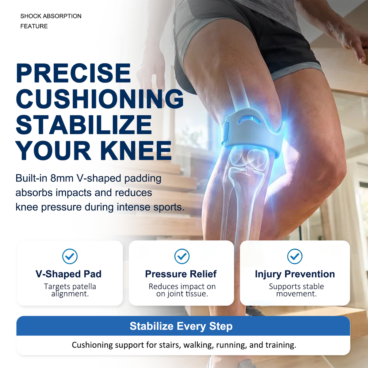 🔥 LAST DAY: 80% OFF 🔥LuckySong® Patella Stabilizer Knee Support | Adjustable Knee Brace for Daily Comfort & Active Movement