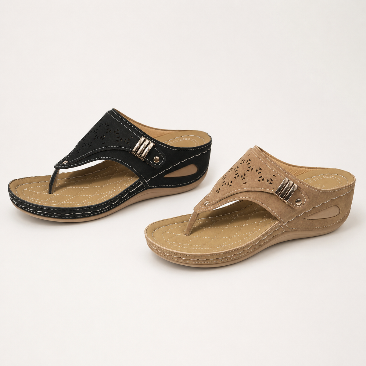 Flip Flops for Women Wedge Sandals with Arch Support Wedge Heel Vintage Wide Width Sandals
