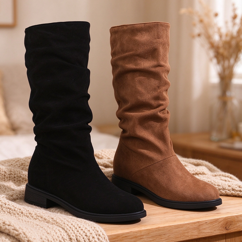 🔥𝑳𝑨𝑺𝑻 𝑫𝑨𝒀 𝑺𝑨𝑳𝑬-3𝟎% 𝑶𝑭𝑭✨Women's Waterproof Slouchy Leather Boots – Autumn & Winter Comfort