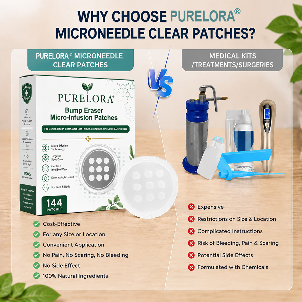 ✨【Dermatologist-Inspired】PURELORA® Bump Eraser Micro-Infusion Patches——For Bumps, Rough Spots, Wart-Like Texture, Blemishes, Fine Lines & Dark Spots