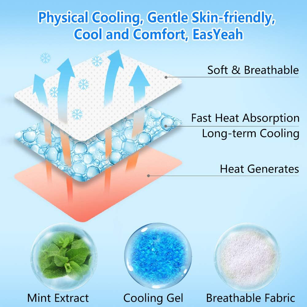HEATWOLF® Cooling Gel Patches – Pack of 10 | Instant Cooling Relief for Kids & Adults, Ideal for Hot Weather, Feverish Discomfort, Heat & Headaches