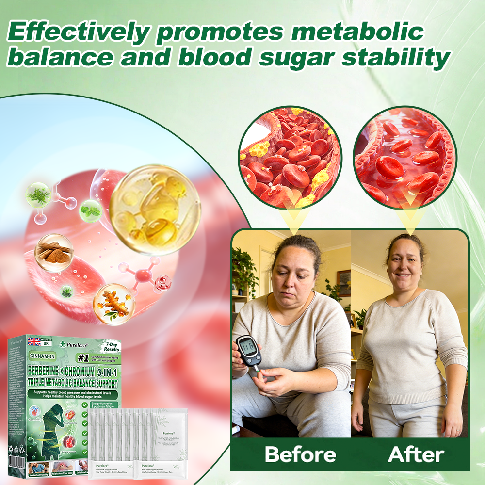 Purelora® Berberine × Chromium Complete Metabolic Rhythm Kit (🌀 Daily External Patch + Weekly Metabolic Support Powder) ✅ For metabolic balance, blood sugar support, circulation & overall metabolic health