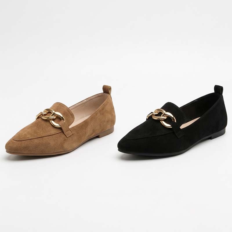 🔥LAST DAY: 80% OFF🔥 Women's Gold-Chain Loafers with Arch Support – Everyday Comfort