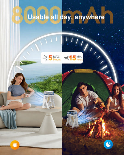 ❄️ BVJ Portable Misting Fan with 600ml Water Tank | Up to 30H Battery Life • USB Rechargeable • Quiet & Compact | Perfect for Home, Office, Camping & Travel