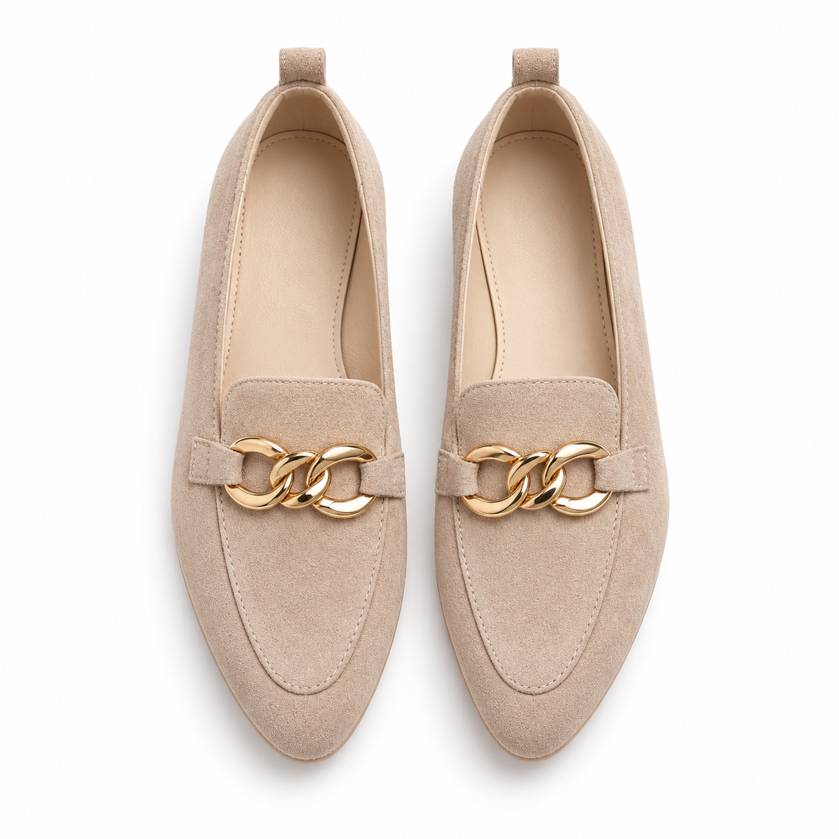 🔥LAST DAY: 80% OFF🔥 Women's Gold-Chain Loafers with Arch Support – Everyday Comfort