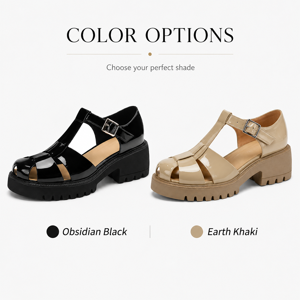 🔥 New Arrival 2026 | Women’s Chunky Mary Jane Platform Sandals – Glossy Patent Leather, Comfortable T-Strap Design & Anti-Slip Sole for Everyday Style