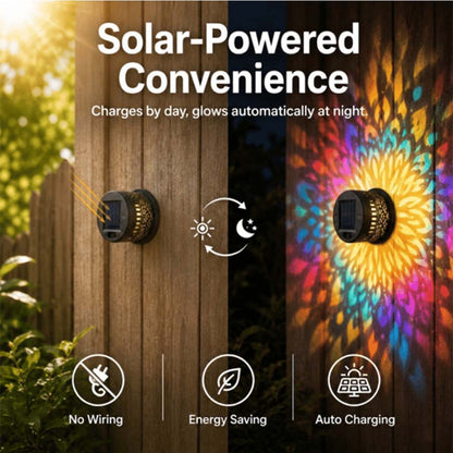 Solar Mandala Outdoor Light – Decorative Light Projection for Garden, Fence, Patio & Terrace