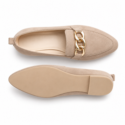 🔥LAST DAY: 80% OFF🔥 Women's Gold-Chain Loafers with Arch Support – Everyday Comfort