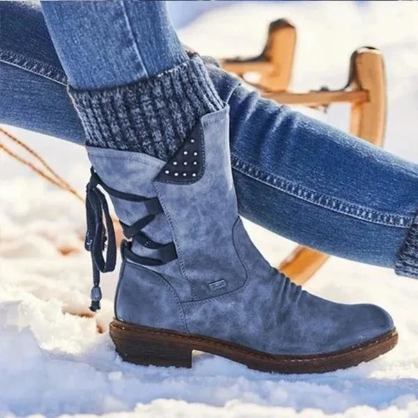 🔥𝑳𝑨𝑺𝑻 𝑫𝑨𝒀 𝑺𝑨𝑳𝑬-𝟖𝟎% 𝑶𝑭𝑭✨Women's Winter Low Barrel Orthotic Bow Support Wool Warm Boots