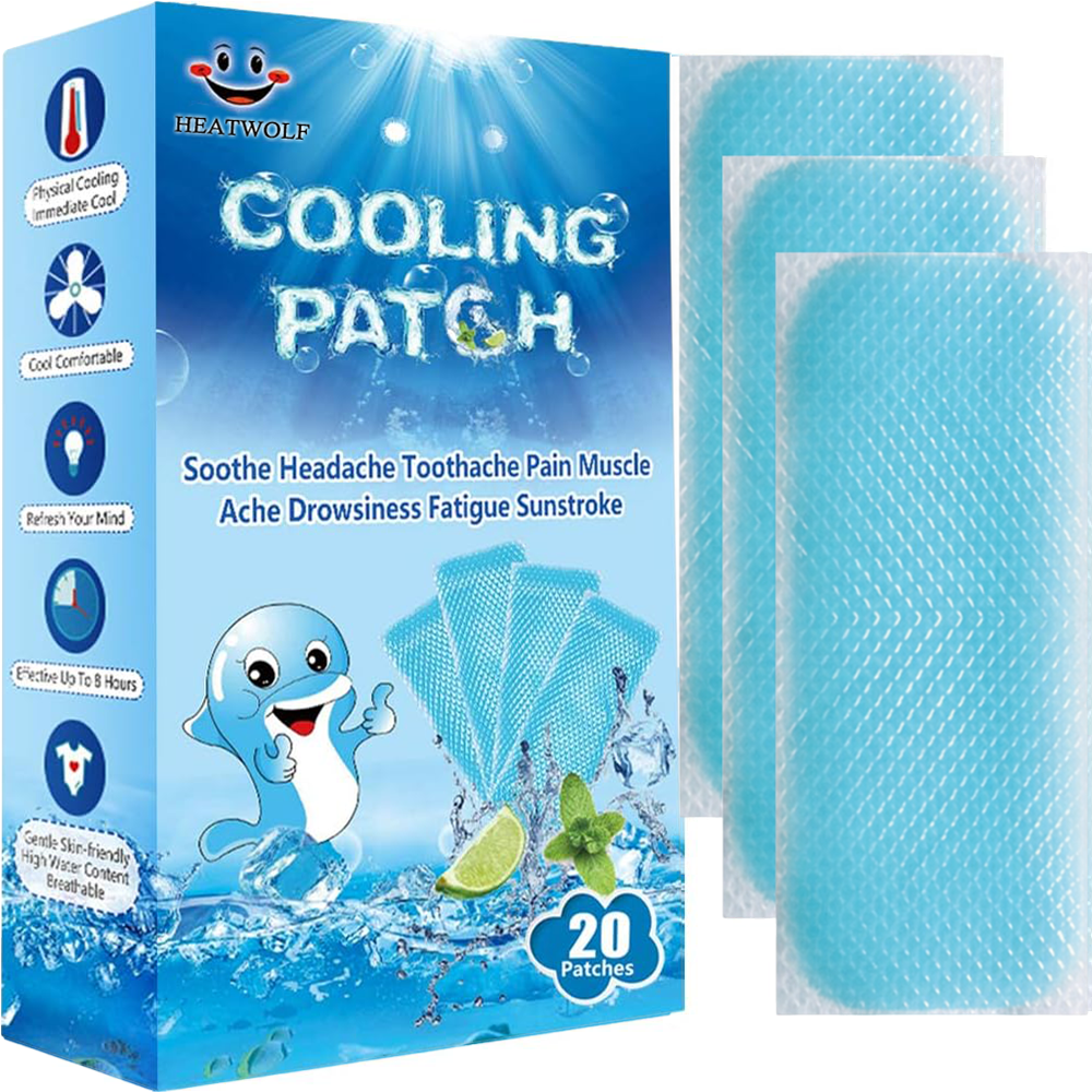HEATWOLF® Cooling Gel Patches – Pack of 10 | Instant Cooling Relief for Kids & Adults, Ideal for Hot Weather, Feverish Discomfort, Heat & Headaches