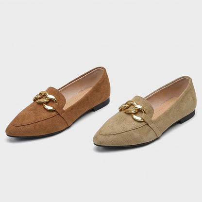🔥LAST DAY: 80% OFF🔥 Women's Gold-Chain Loafers with Arch Support – Everyday Comfort
