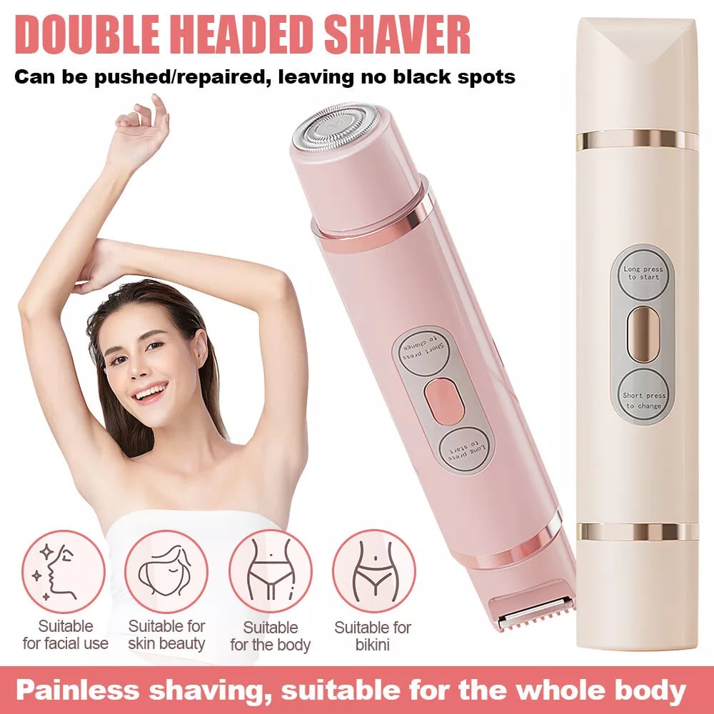 🔥 LAST DAY – 80% OFF | 2-in-1 Electric Bikini Trimmer for Women – Painless Full Body Shaver