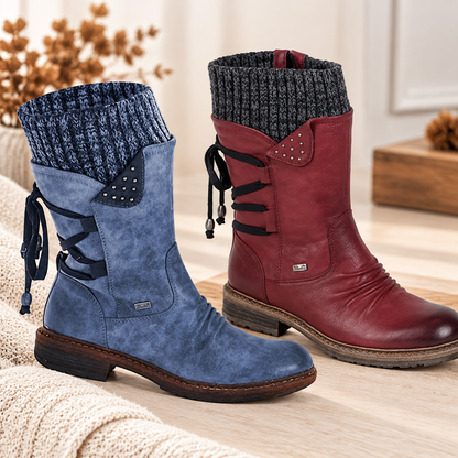 🔥𝑳𝑨𝑺𝑻 𝑫𝑨𝒀 𝑺𝑨𝑳𝑬-𝟖𝟎% 𝑶𝑭𝑭✨Women's Winter Low Barrel Orthotic Bow Support Wool Warm Boots