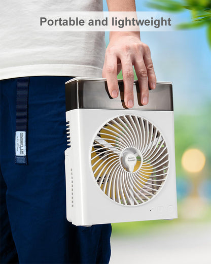 ❄️ BVJ Portable Misting Fan with 600ml Water Tank | Up to 30H Battery Life • USB Rechargeable • Quiet & Compact | Perfect for Home, Office, Camping & Travel