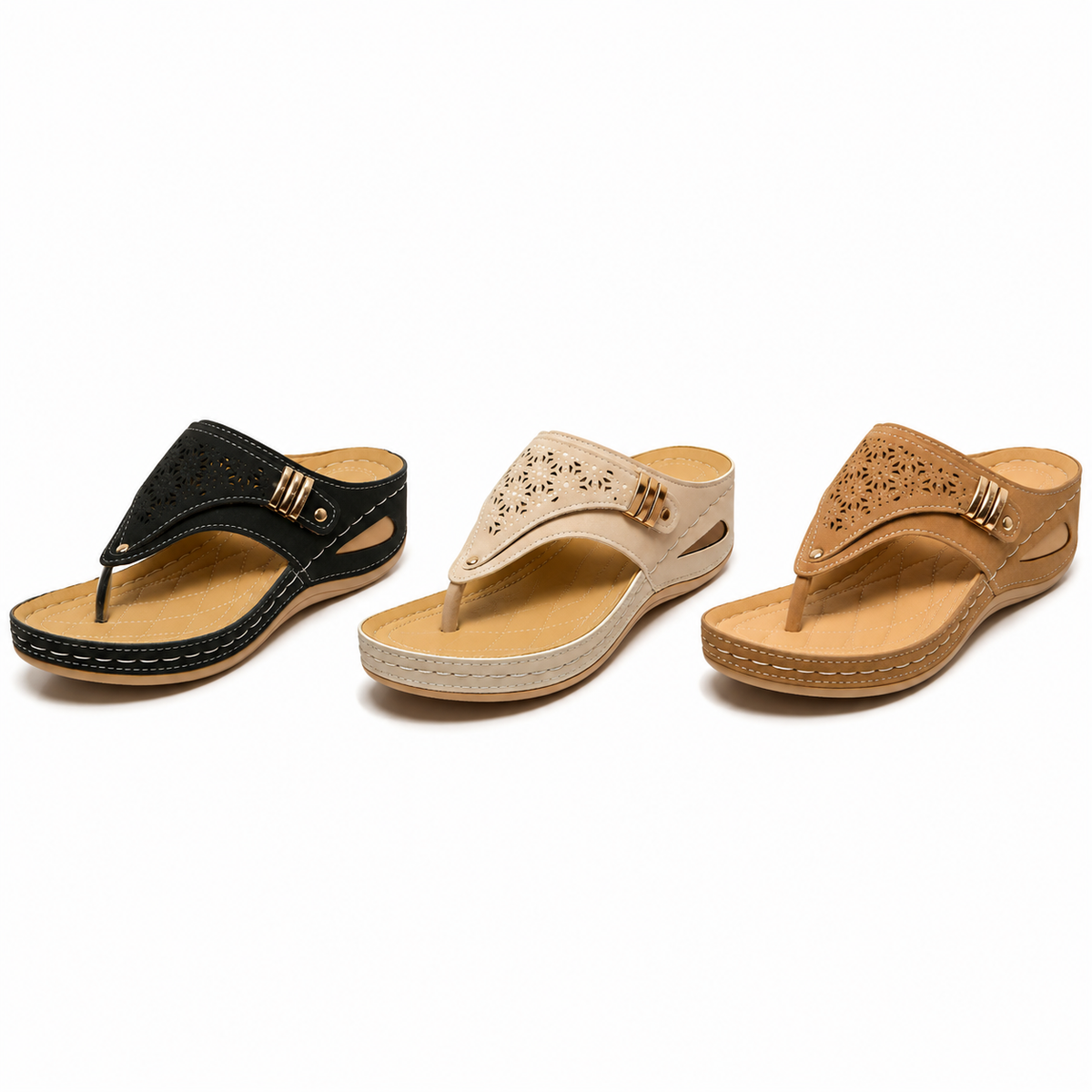 Flip Flops for Women Wedge Sandals with Arch Support Wedge Heel Vintage Wide Width Sandals