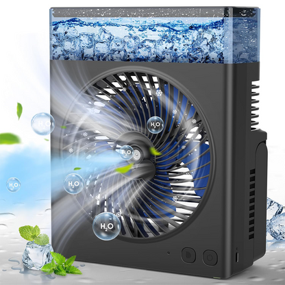 ❄️ BVJ Portable Misting Fan with 600ml Water Tank | Up to 30H Battery Life • USB Rechargeable • Quiet & Compact | Perfect for Home, Office, Camping & Travel