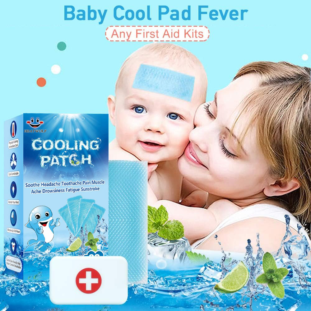 HEATWOLF® Cooling Gel Patches – Pack of 10 | Instant Cooling Relief for Kids & Adults, Ideal for Hot Weather, Feverish Discomfort, Heat & Headaches