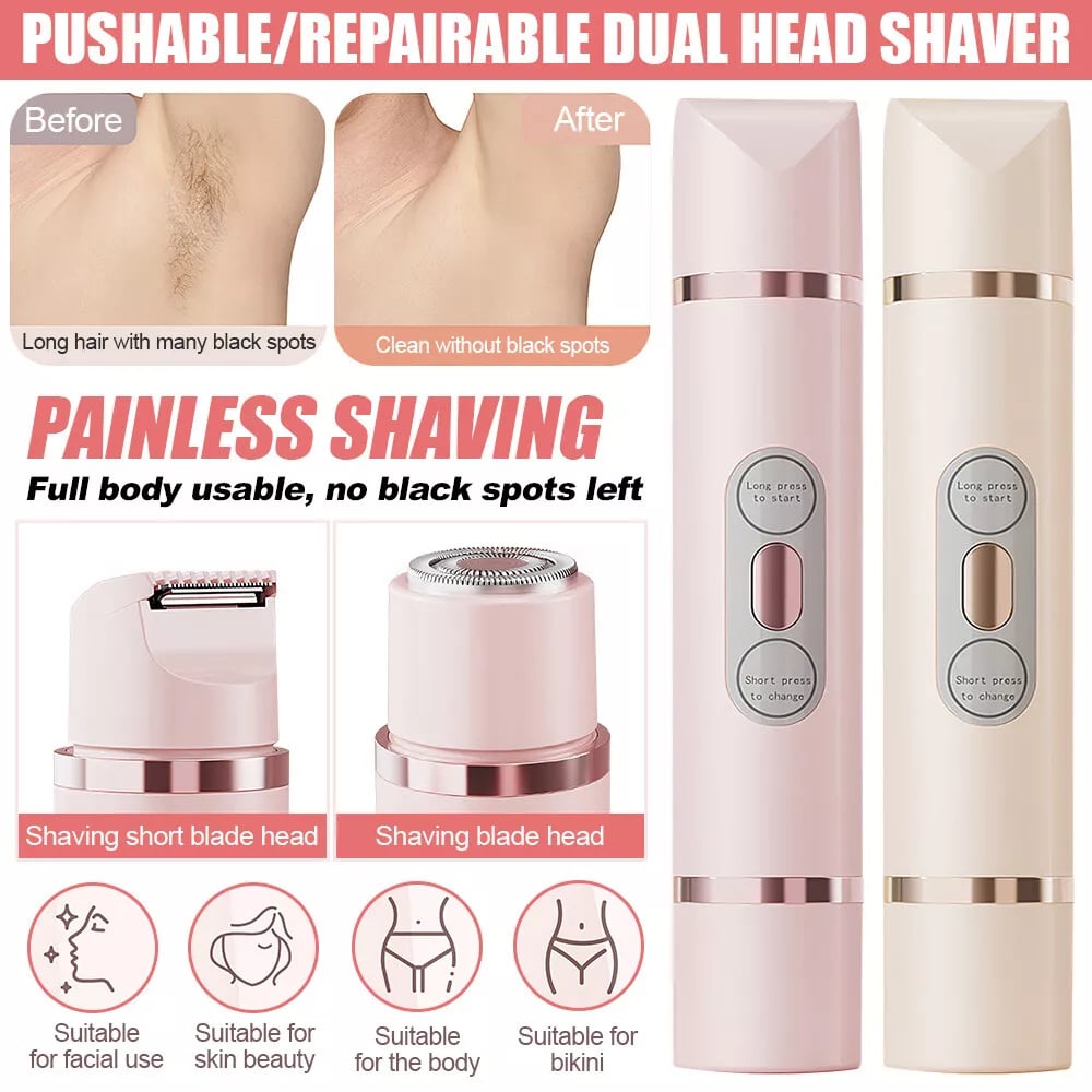 🔥 LAST DAY – 80% OFF | 2-in-1 Electric Bikini Trimmer for Women – Painless Full Body Shaver