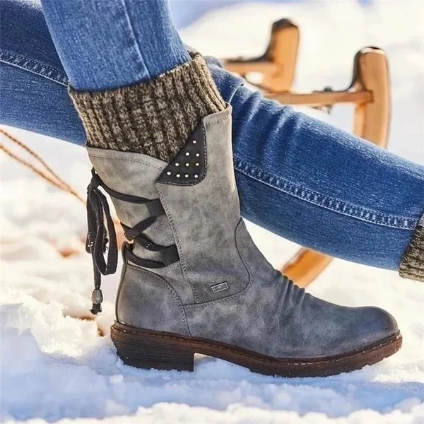 🔥𝑳𝑨𝑺𝑻 𝑫𝑨𝒀 𝑺𝑨𝑳𝑬-𝟖𝟎% 𝑶𝑭𝑭✨Women's Winter Low Barrel Orthotic Bow Support Wool Warm Boots