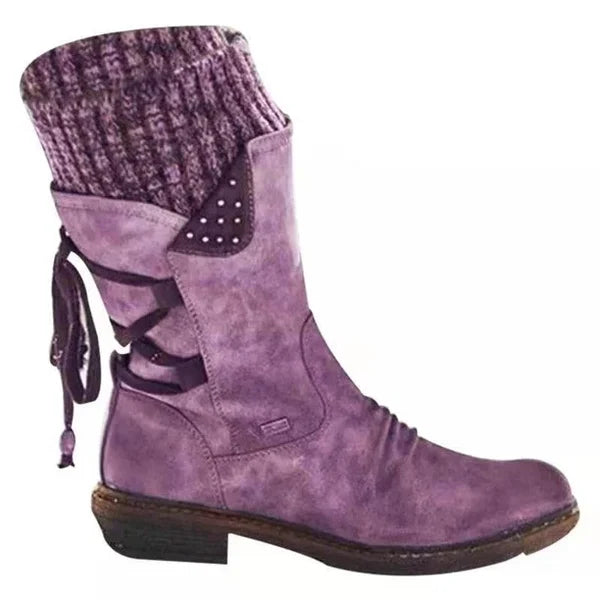 🔥𝑳𝑨𝑺𝑻 𝑫𝑨𝒀 𝑺𝑨𝑳𝑬-𝟖𝟎% 𝑶𝑭𝑭✨Women's Winter Low Barrel Orthotic Bow Support Wool Warm Boots