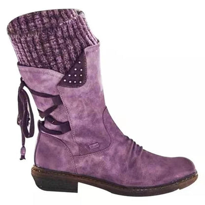 🔥𝑳𝑨𝑺𝑻 𝑫𝑨𝒀 𝑺𝑨𝑳𝑬-𝟖𝟎% 𝑶𝑭𝑭✨Women's Winter Low Barrel Orthotic Bow Support Wool Warm Boots